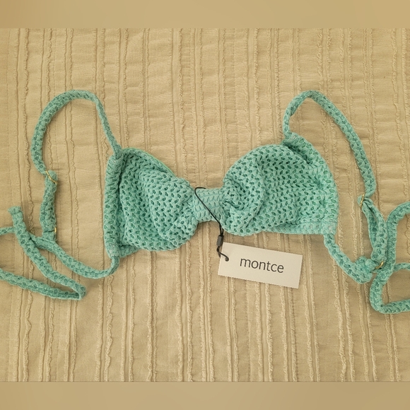 Montce Vero Crochet Bikini Top | Sea Green | Size Small - Picture 4 of 6